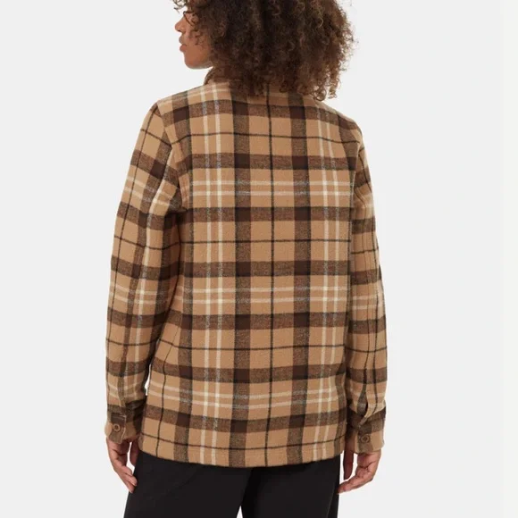 NWT Tentree Flannel Utility Jacket. Button Up Shacket - Cartouche/Slate Brown - Picture 2 of 12